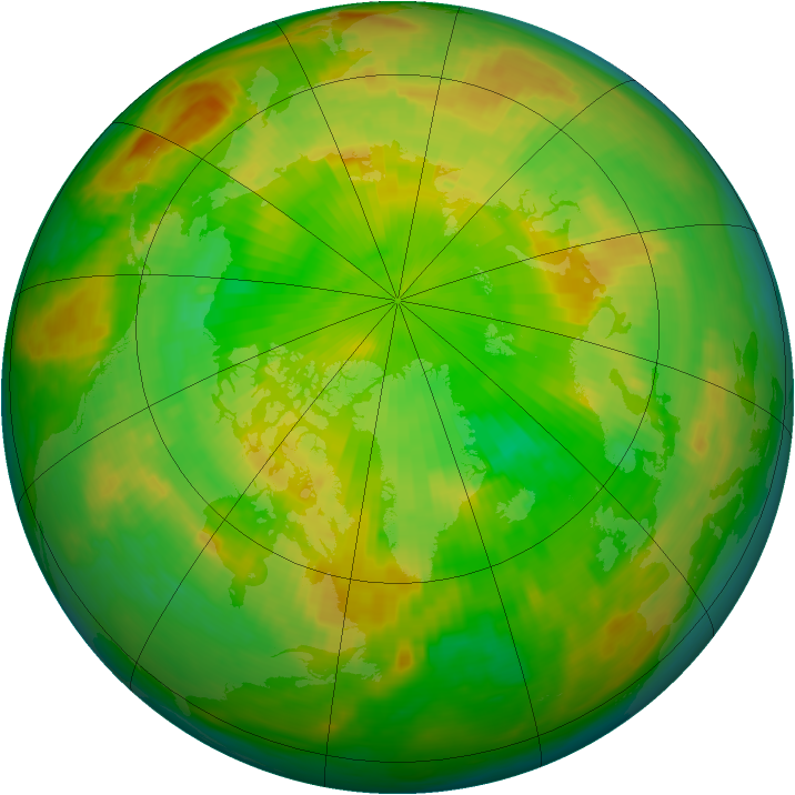 Arctic ozone map for 13 June 1988